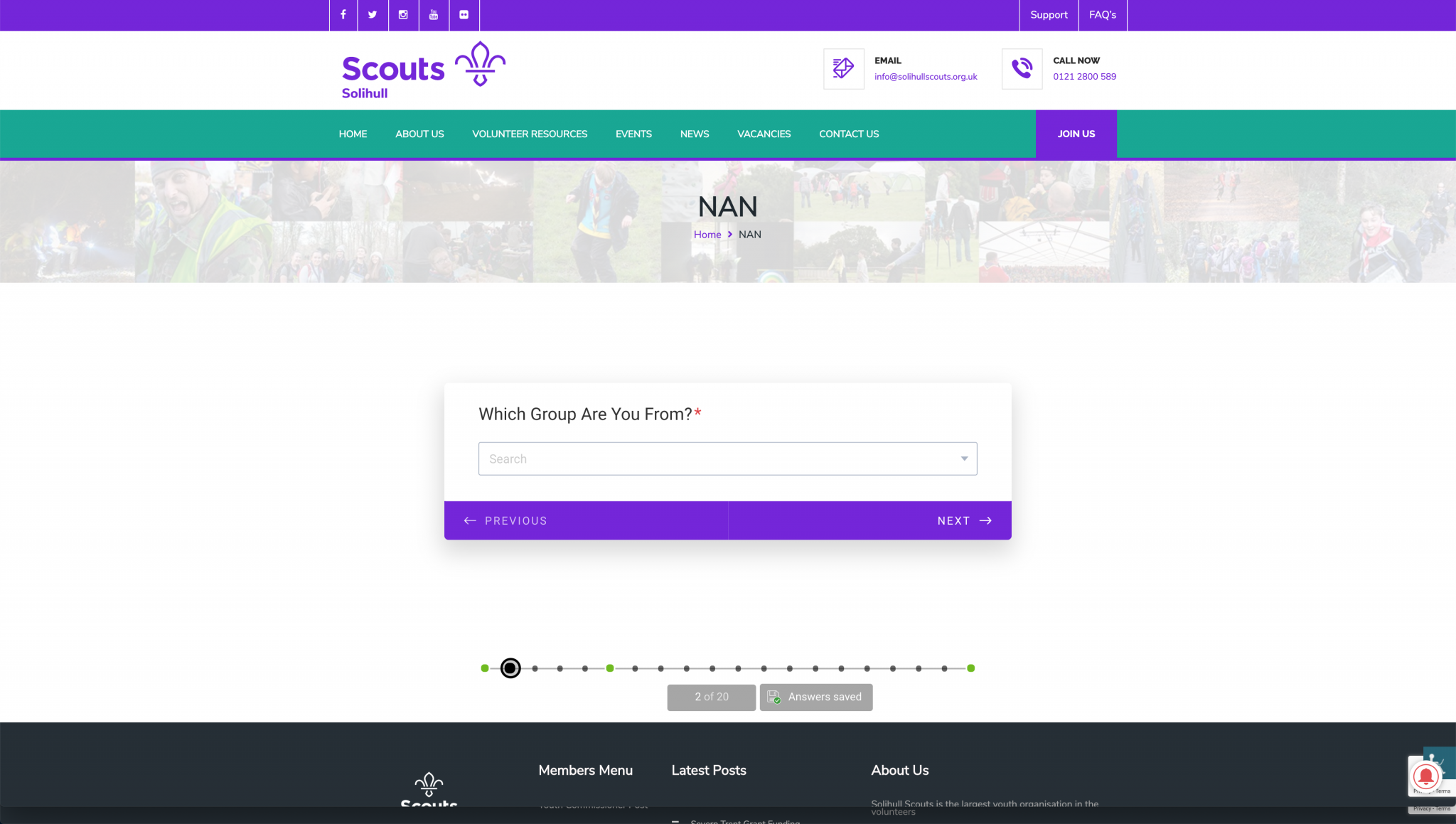 Save NAN Forms & Complete Later Solihull Scouts